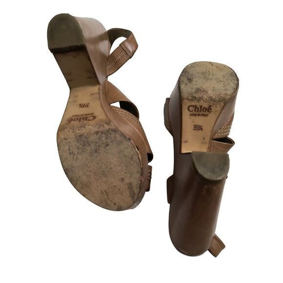 Vintage Chloe leather Wedge sandals Size 39.5 US Size US shoe size 8.5. - Picture 11 of 13